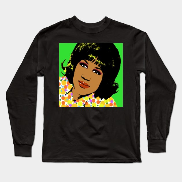 Aretha Franklin POP #1 Long Sleeve T-Shirt by SiSuSiSu